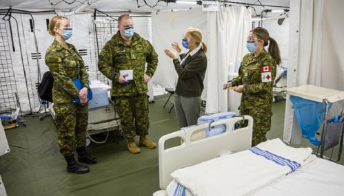 A Canadian military includes health-care personnel will  help staff at the Sunnybrook Health Centre in Toronto