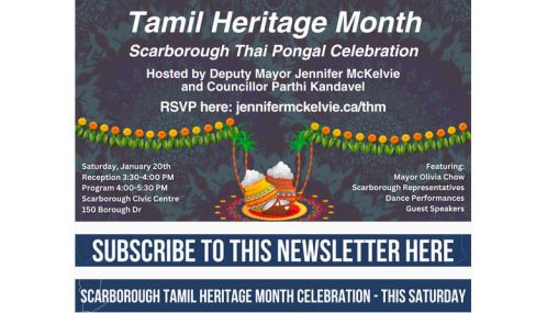 Deputy Mayor and Councilor Jennifer McKelvie's 'Scarborough Tamil Heritage Month Celebrations'