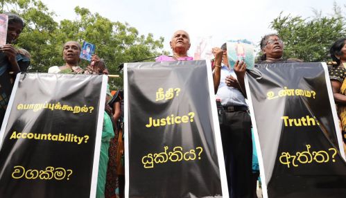 “Shut OMP, need justice not reparation,” says protesting Tamil mothers