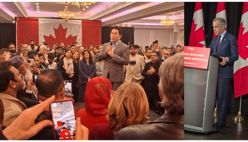 Canada Liberal Party's  Prominent Leadership Candidate Mark Carney addressed to his  supporters and MPs in Scarborough