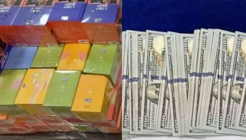 சென்னை விமான நிலையத்தில் ரூ.70 லட்சம் மதிப்புள்ள இ-சிகரெட்டுகள், அமெரிக்க டாலர்கள் பறிமுதல்