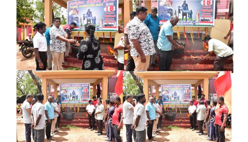 மன்னார் பொது வைத்தியசாலைக்கு முன்  ஏற்பாடு செய்த முள்ளிவாய்க்கால் நினைவேந்தல்.
