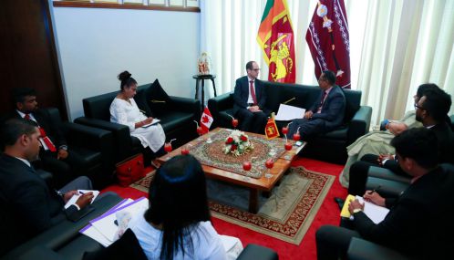 Sri Lanka's Speaker meets Canadian High Commissioner for Sri Lanka Mr. Eric Walsh  at the Parliament .