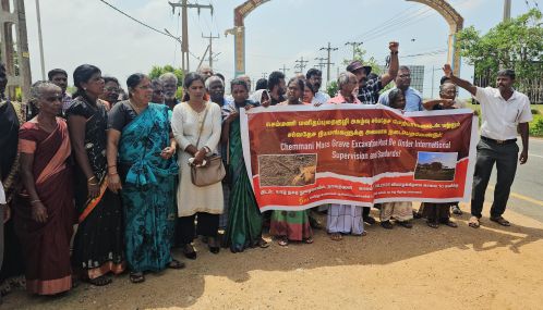 மனிதப் புதைகுழிக்கு நீதி வேண்டி செம்மணியில் போராட்டம்!