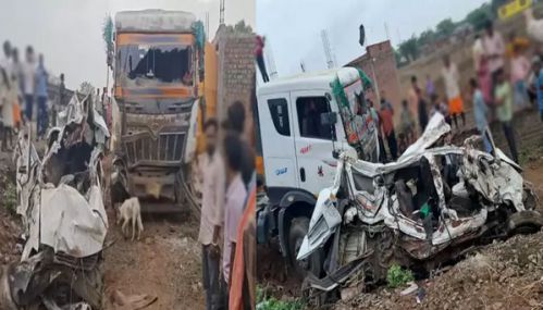 மத்திய பிரதேசத்தில் வேன்- லோரி மோதி விபத்து - 9 பேர் உயிரிழப்பு