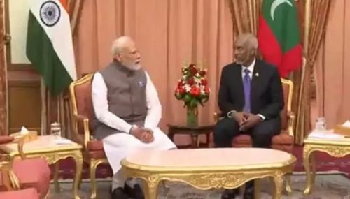 மாலத்தீவு அதிபருடன் பிரதமர் மோடி சந்திப்பு