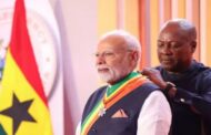 பிரதமர் மோடிக்கு கானா நாட்டின் உயரிய விருது வழங்கி கவுரவம்
