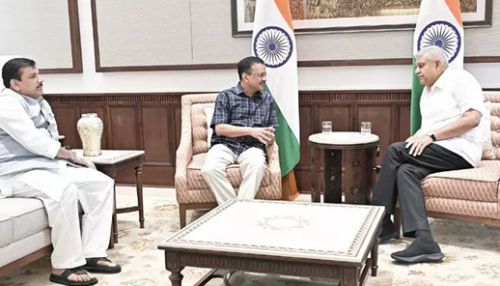 துணை அதிபருடன் அரவிந்த் கெஜ்ரிவால் சந்திப்பு