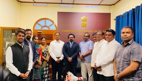 இலங்கைக்கான இந்திய துணை உயர்ஸ்தானிகர்  சாய் முரளி யை சந்தித்த  செல்வம் அடைக்கலநாதன் தலைமையிலான குழுவினர்.