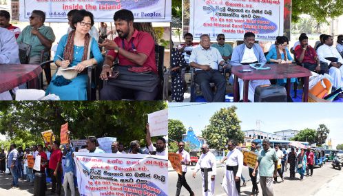 மக்களை கொன்று விட்டு மின்சாரம் எதற்கு? -மன்னாரில் காற்றாலை கணிய மணல் அகழ்வுக்கு எதிராக 19வது நாளாக  தொடரும் போராட்டம்