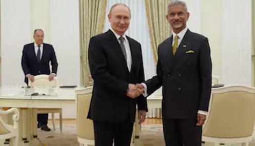 ரஷிய அதிபர் புதினுடன் வெளியுறவுத்துறை அமைச்சர் ஜெய்சங்கர் சந்திப்பு