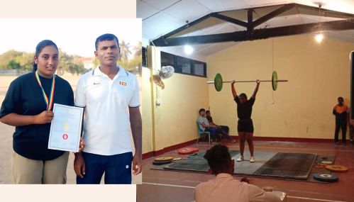 அகில இலங்கை பாடசாலைகளுக்கிடையிலான தேசிய பளுதூக்கல் போட்டியில் மன்னார் சித்திவிநாயகர் இந்து கல்லூரி மாணவி  சம்சிக்கா தங்கப் பதக்கம் வென்றார்!