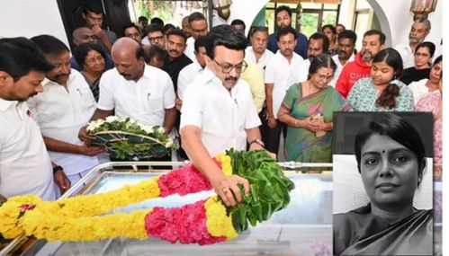 பீலா வெங்கடேசன் உடலுக்கு முதல் - அமைச்சர் மு.க.ஸ்டாலின் அஞ்சலி