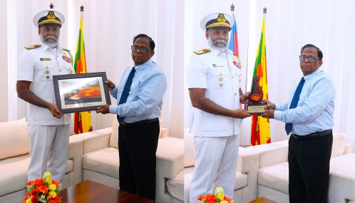 புதிதாக பதவியேற்ற வடக்கு கடற்படை தளபதிக்கும் வடக்கு ஆளுநருக்கும் இடையே  இடம்பெற்ற சந்திப்பு!