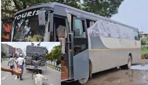 நேபாளத்தில் இந்திய சுற்றுலா பயணிகளை ஏற்றிச்சென்ற பேருந்து மீது தாக்குதல்