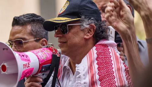 பாலஸ்தீன ஆதரவு போராட்டத்தில் பங்கேற்ற கொலம்பியா அதிபர்