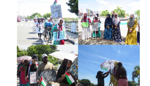 மட்டக்களப்பில் பலஸ்தீன் காசா 3 வருட நினைவாக இன அழிப்புக்கு நியாயம் கோரி பலஸ்தீன கொடிகளுடன்  கவனயீர்ப்பு நடைபயணம்