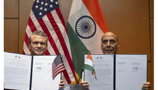 இந்தியா - அமெரிக்கா பாதுகாப்பு ஒப்பந்தம் கையெழுத்து