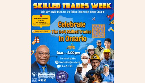 Scarborough Centre MPP David Sminth hosts 'Celebrate the 144 Skills Trades inh Ontario