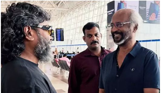 சென்னை விமான நிலையத்தில் ரஜினிகாந்த் - பா.ரஞ்சித் சந்திப்பு