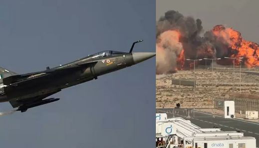 துபாயில் விமான கண்காட்சியின்போது தேஜஸ் போர் விமானம் தரையில் விழுந்து விபத்து - விமானி உயிரிழப்பு