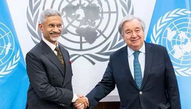 ஐ.நா. பொதுச்செயலாளருடன் ஜெய்சங்கர் சந்திப்பு - இந்தியாவிற்கு வருமாறு அழைப்பு