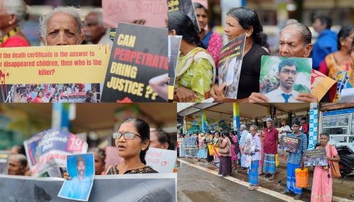 சர்வதேச மனித உரிமைகள் தினத்தை முன்னிட்டு வவுனியாவில் வலிந்து காணாமல் ஆக்கப்பட்டோரின் உறவினர்கள் போராட்டம்