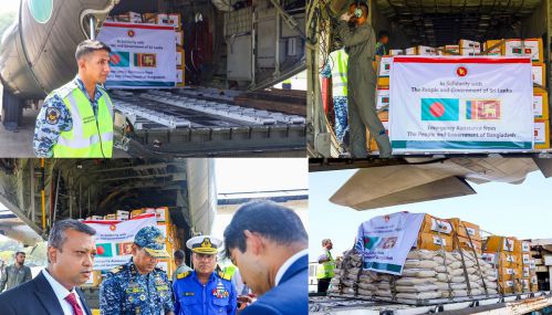 பங்களாதேஷ நிவாரண உதவி விமானம் இலங்கையை வந்தடைந்தது