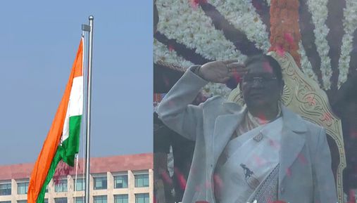 டில்லியில்  தேசியக்கொடி ஏற்றினார் குடியரசு தலைவர் திரவுபதி முர்மு