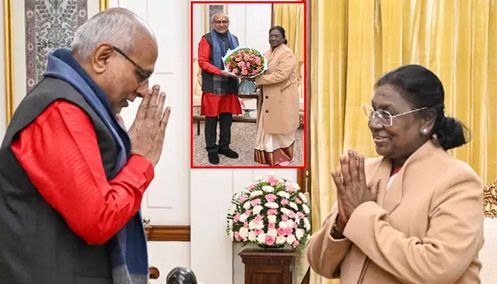 குடியரசு தலைவர் திரவுபதி முர்முவுடன் குடியரசு துணை தலைவர் நேரில் சந்திப்பு