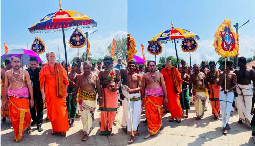 இலங்கைக்கு வருகை தந்துள்ள கைலாசநந்த் கிரிஜி மஹராஜ்  குழுவினர் மன்னார் திருக்கேதீஸ்வரம் திருத்தலத்திற்கு விஜயம் செய்தனர்.