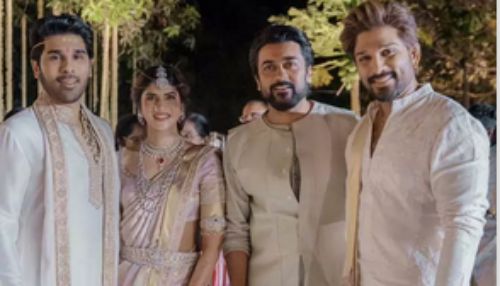 அல்லு அர்ஜுனா இல்ல திருமணத்தில் கலந்து கொண்ட சூர்யா