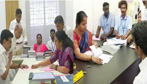 ஒரே நேரத்தில் வேட்புமனு தாக்கல் செய்த மு.க.ஸ்டாலின் - விஜய்