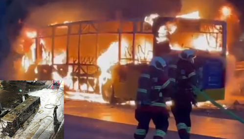 சுவிட்சர்லாந்து: நடுரோட்டில் பற்றி எரிந்த பேருந்து - 6 பேர் மரணம்