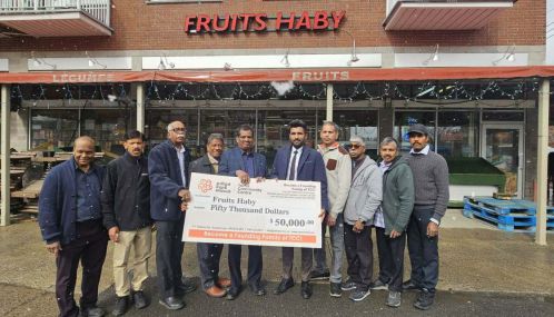 Ontario's Associate Minister Vijay Thanigasalam attended the event in Montreal , where Montreal based Fruits Haby  contributed $50,000 to support the Toronto's Tamil Community Centre project.