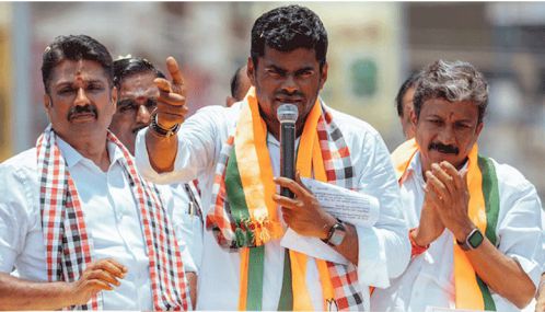 மகத்தான வெற்றியை நோக்கி அதிமுக வேட்பாளர் ரவி மனோகரன் - அண்ணாமலை