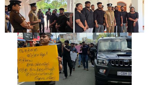 மட்டக்களப்பில் நீதிகோரி போராட்டத்தில் குற்றவாளிகளைக் கைது செய்த பொலிஸாரைப்  பாராட்டி மாலை அணிவித்து கௌரவித்த மக்கள்!