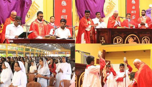 மன்னார் தூய செபஸ்தியார் பேராலயத்தில் நடைபெற்ற  புனித வெள்ளி திருச்சடங்கு ஆராதனை.