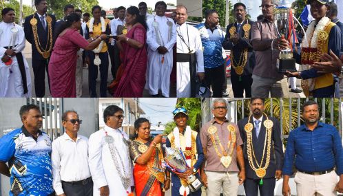இலங்கை மகளிர் கிரிக்கெட் அணியின் இடம் பிடித்துள்ள மன்னார் பேசாலை வீராங்கனை சதீஸ்குமார் சஜிந்தினிக்கு மன்னாரில் அமோக வரவேற்பு