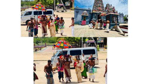 மன்னார் திருக்கேதீஸ்வர ஆலய வருடாந்த மகோற்சவ பெருவிழாவிற்கான கொடிச்சீலை யாழ்ப்பாணத்திலிருந்து எடுத்து வரப்பெற்றது.