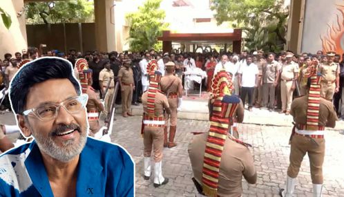 72 குண்டுகள் முழங்க அரசு மரியாதையுடன் இயக்குனர் பாக்யராஜ் உடல் தகனம் செய்யப்பட்டது