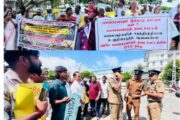 மன்னாரில் பயங்கரவாத தடைச் சட்டத்தின் கீழ் கைது செய்யப்பட்ட பாடகர் சங்கீதனை விடுதலை செய்யக் கோரி பாரிய போராட்டம் முன்னெடுப்பு
