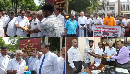 யாழ்ப்பாணம் - வலிகாமம் வடக்கு உயர்பாதுகாப்பு வலையப் பகுதியில்  தமது சொந்த நிலங்களை இழந்தவர்களுக்காக அவற்றை மீட்க வீதியில் இறங்கிய மக்கள்!