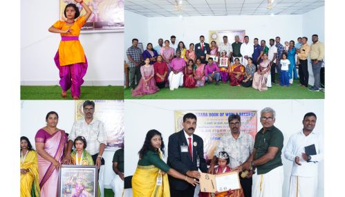 தொடர்ச்சியாக இரண்டரை மணி நேரம் பரத நாட்டியமாடி உலக சாதனை படைத்த கிளிநொச்சி சிறுமி  ரஜீவன் கம்சத்வனி!