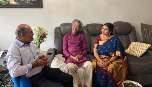 தனது 19 ஆவது மாணவியின் பரத நாட்டிய அரங்கேற்றத்தை கனடாவில் மேடையேற்ற இங்கு வந்துள்ள 'பரத,'-மிருதங்க கலா வித்தகர்' திவ்யா சுஜேன்!