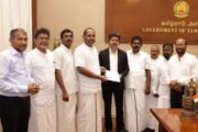 கஜேந்திரகுமார் பொன்னம்பலம் தலைமையில் தமிழ்த் தேசியப் பேரவையினர் தமிழக முதலமைச்சர் விஜய் அவர்களை சந்தித்தனர்