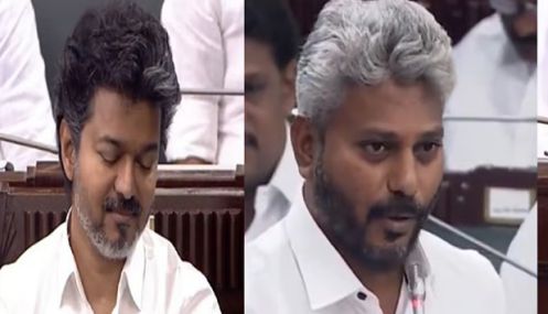எம்.ஜி.ஆர். பாடலை பாடி முதல்-அமைச்சர் விஜய்யை நிதி அமைச்சர் மரிய வில்சன் புகழ்ந்தார்