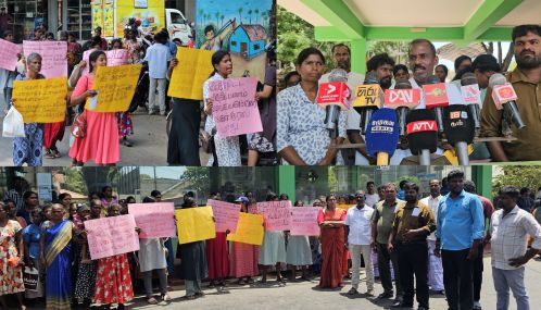 வீட்டுத்திட்ட மிகுதி கொடுப்பனவை வழங்குமாறு யாழ்ப்பாணம் - வலிகாமம். மேற்கில் போராட்டத்தில் குதித்த மக்கள்!