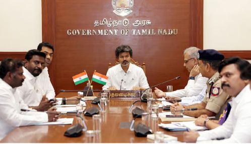 நேபாளத்தில் சிக்கியுள்ள தமிழர்களின் நிலை குறித்து முதல் அமைச்சர் விஜய் அவசர ஆலோசனை நடத்தினர்