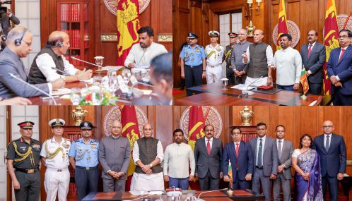 இலங்கை ஜனாதிபதி அநுர - இந்திய பாதுகாப்பு அமைச்சர் ராஜ்நாத் ஆகியோர் கொழும்பில் நடத்திய முக்கிய சந்திப்பு!